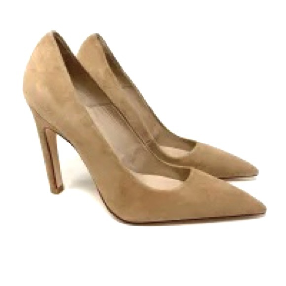 GOOD AMERICAN NWOB ICON POINTED TOE PUMP IN NUDE SUEDE - Picture 7 of 16